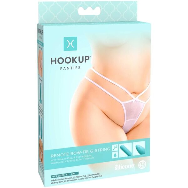 vVigoroso HOOK UP PANTIES - REMOTE BOW-TIE G-STRING X-2XL