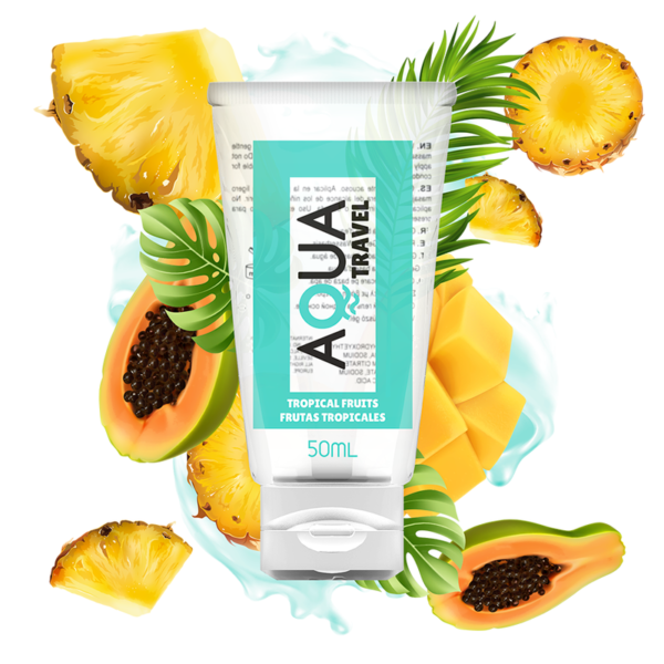 vVigoroso AQUA TRAVEL - LUBRIFICANTE AQUA TRAVEL BASE DE ÁGUA FRUTAS TROPICAIS - 50 ML