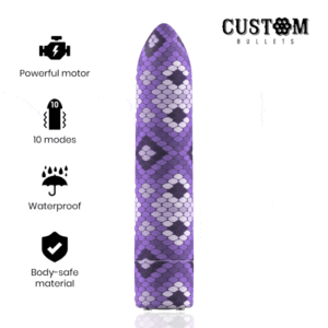 vVigoroso CUSTOM BULLETS - RECHARGEABLE SNAKE PURPLE MAGNETIC BULLET 10V