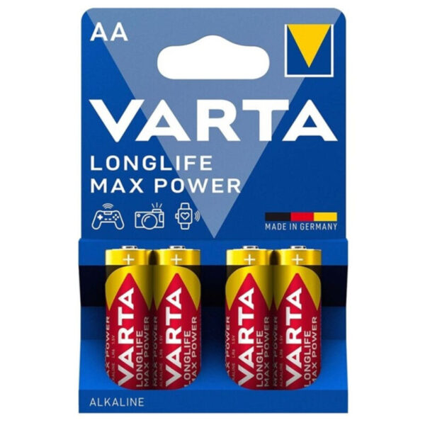 vVigoroso VARTA - BATERIA ALCALINA MAX POWER AA LR6 4 UNIDADES