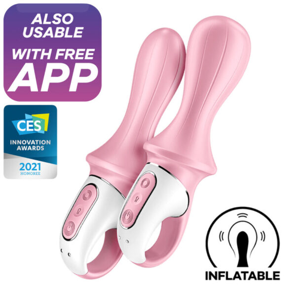 vVigoroso SATISFYER AIR PUMP BOOTY 5+ VIBRADOR ANAL INFLÁVEL - ROSA