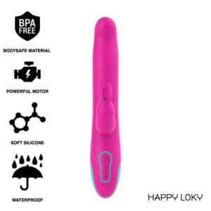 vVigoroso HAPPY LOKY - PLUTO COELHO VIBRADOR E ROTADOR RELÓGIO COM TECNOLOGIA SEM FIO COMPATÍVEL