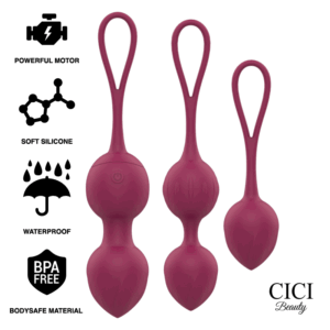 vVigoroso CICI BEAUTY- CONTROLE REMOTO PREMIUM SILICONE 3 VIBRANTES KEGEL BEADS