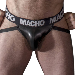 vVigoroso MACHO - MX25NC JOCK COURO PRETO S