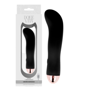 vVigoroso DOLCE VITA - VIBRADOR RECARREGÁVEL DOIS PRETO 7 VELOCIDADE