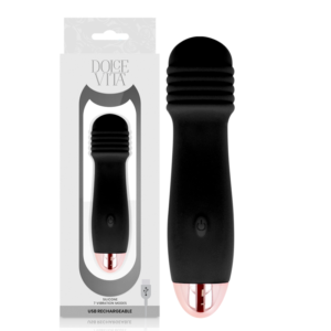 vVigoroso DOLCE VITA - VIBRADOR RECARREGÁVEL TRÊS PRETO 7 VELOCIDADE