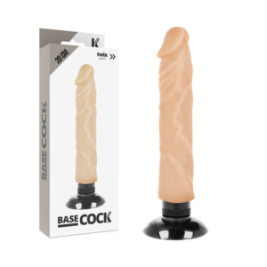 vVigoroso BASECOCK - VIBRADOR REALÍSTICO 2-1 NATURAL 20 CM