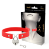 vVigoroso COQUETTE CHIC DESIRE - COLAR DE COURO VEGANO VERMELHO COM ACESSÓRIO DE CORAO COM CHAVE