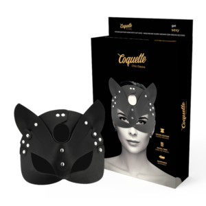 vVigoroso COQUETTE CHIC DESIRE - MSCARA DE COURO VEGANO COM ORELHAS DE GATO