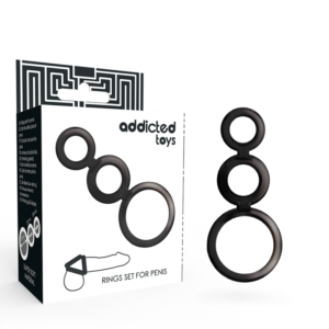 vVigoroso ADDICTED TOYS SET  ANILLOS PENE Y TESTICULOS - AHUMADO