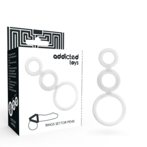 vVigoroso ADDICTED TOYS SET  ANILLOS PENE Y TESTICULOS CLEAR