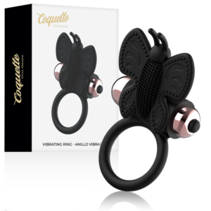 vVigoroso COQUETTE CHIC DESIRE - ANEL BORBOLETA COM VIBRADOR PRETO/ OURO