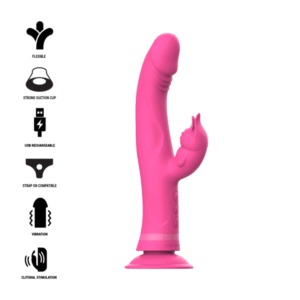 vVigoroso INTENSE - JULIO VIBRADOR COELHO SILICONE ROSA