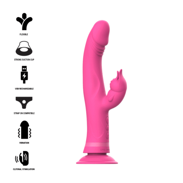 vVigoroso INTENSE - JULIO VIBRADOR COELHO SILICONE ROSA