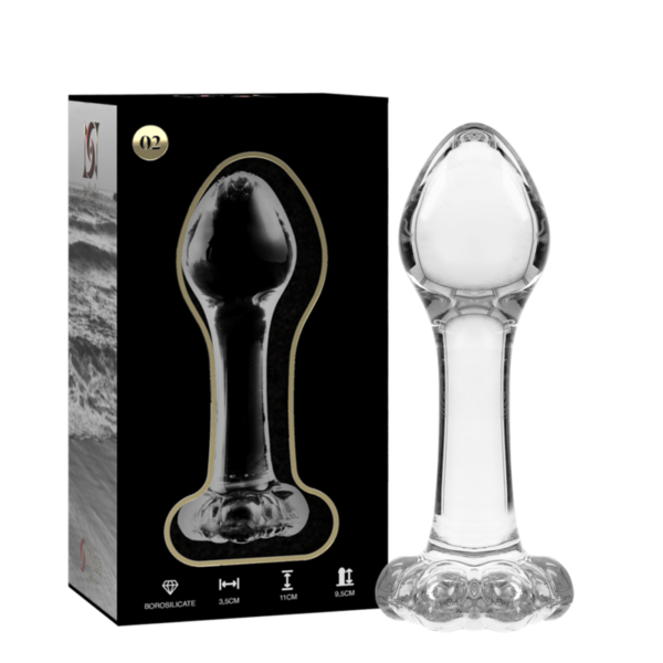 vVigoroso NEBULA SERIES BY IBIZA - MODELO 2 ANAL PLUG VIDRO BOROSILICADO TRANSPARENTE 11 CM -O- 3.5 CM
