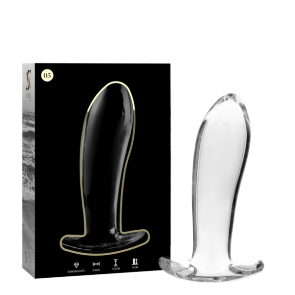 vVigoroso NEBULA SERIES BY IBIZA - MODELO 5 ANAL PLUG VIDRO BOROSILICADO TRANSPARENTE 12.5 CM -O- 3.5 CM