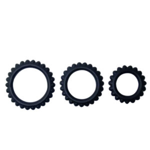 vVigoroso BAILE  TITAN SET 3PCS COCK RING BLACK 2.8 + 2.4 + 1.9 CM