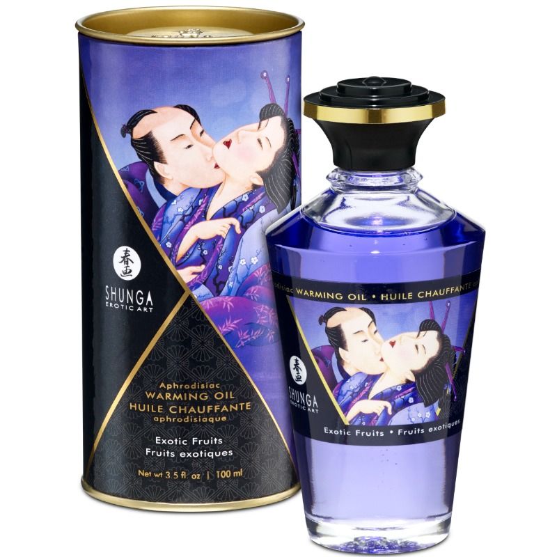 vVigoroso SHUNGA - ÓLEO DE MASSAGEM EFEITO CALOR SABOR DE FRUTAS EXÓTICAS 100 ML