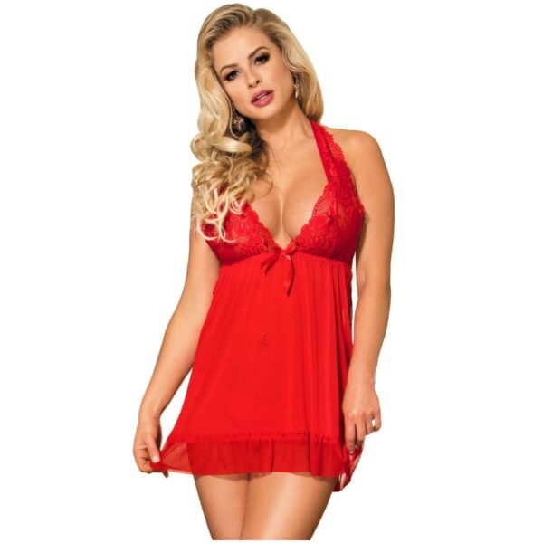 vVigoroso SUBBLIME - BABYDOLL MOTIVOS FLORAIS BONECA VERMELHA EM SEIOS S / M
