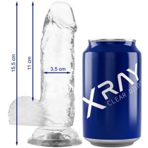 vVigoroso XRAY CLEAR DILDO REALISTA TRANSPARENTE 15.5CM X 3.5CM