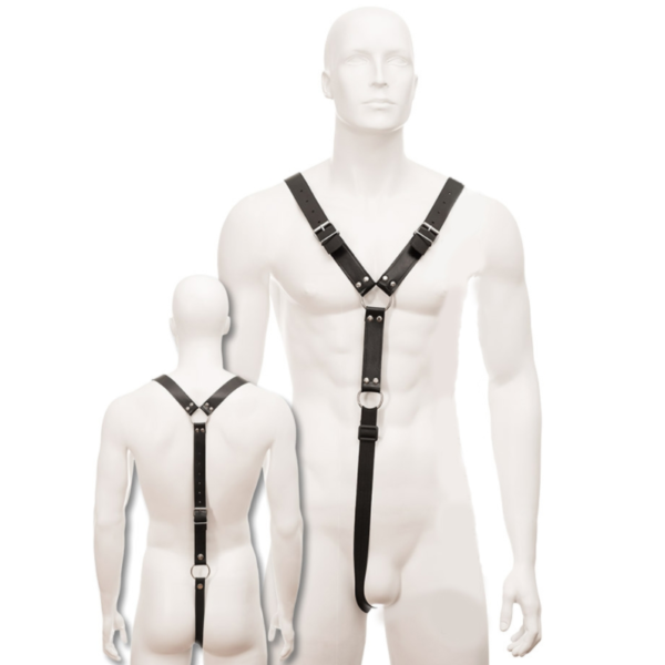 vVigoroso LEATHER BODY - ARNÊS HOMENS PRETO