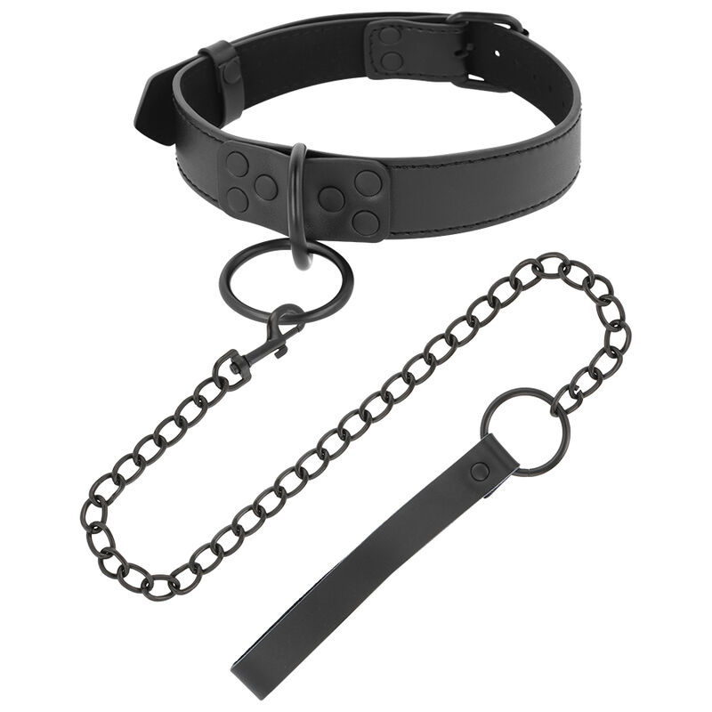 DARKNESS THIN BLACK FULL COLLAR WITH LEASH - Image 2