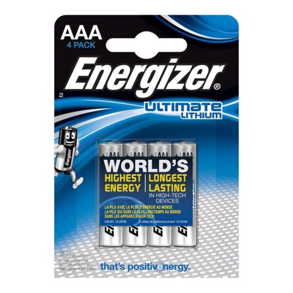 vVigoroso ENERGIZADOR ULTIMATE LITHIUM LITHIUM BATTERY AAA L92 LR03 1