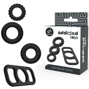 vVigoroso ADDICTED TOYS SET 4 ANILLOS SILICONA PARA EL PENE