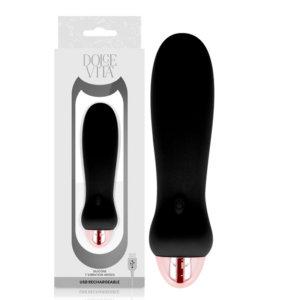 vVigoroso DOLCE VITA - VIBRADOR RECARREGÁVEL CINCO PRETO 7 VELOCIDADES