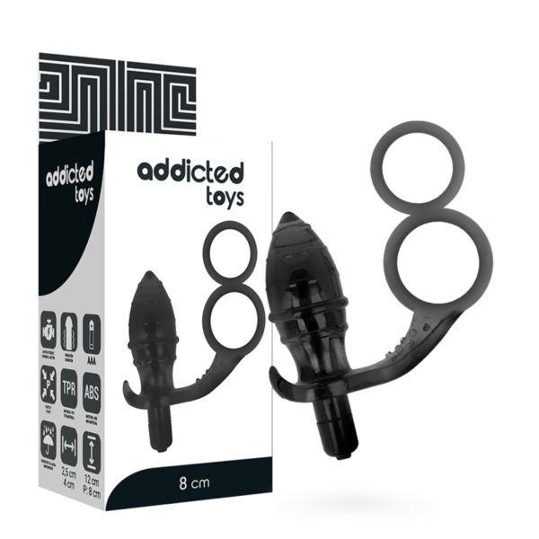 vVigoroso ADDICTED TOYS - PLUG ANAL COM ANEL DUPLO PRETO