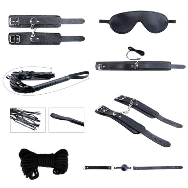 vVigoroso ALIVE - KIT DESEJOS SECRETOS 7 PEÇAS BDSM PRETO
