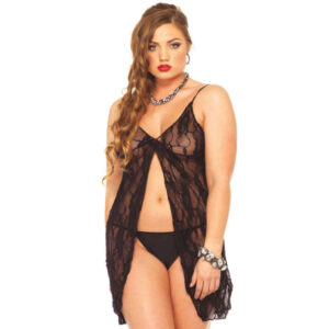 vVigoroso LEG AVENUE - BABYDOLLS - RENDA ROSA COM GSTRING PLUS SIZE