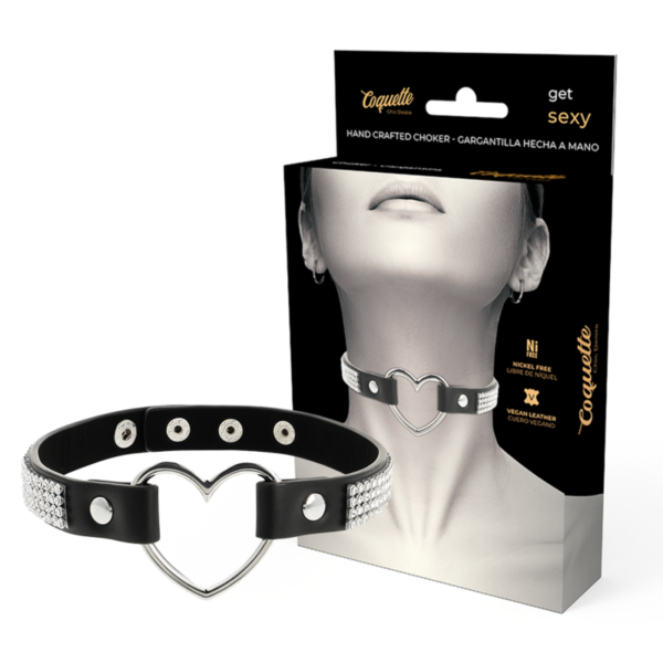 vVigoroso COQUETTE CHIC DESIRE - GARGANTILHA DE COURO VEGANO COM CORAO