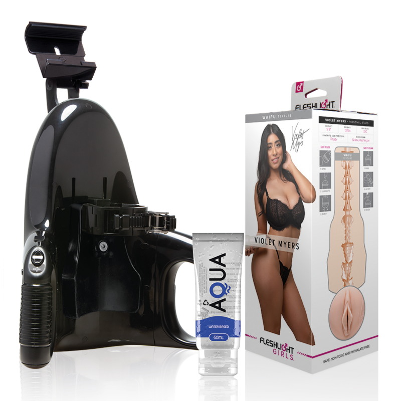 Vigoroso FLESHLIGHT - VIOLET MYERS WAIFU + LANÇAMENTO UNIVERSAL + LUBRIFICANTE AQUA QUALITY 50 ML