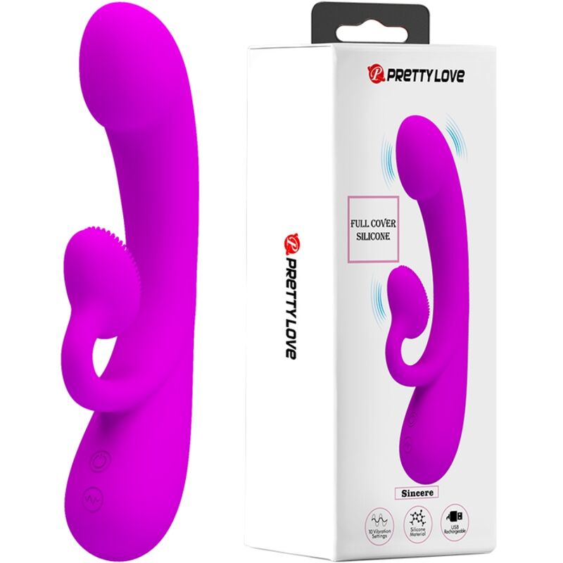 Vigoroso PRETTY LOVE - VIBRADOR SINCERO E OTADOR DE CLITÓRIS SILICONE ROXO
