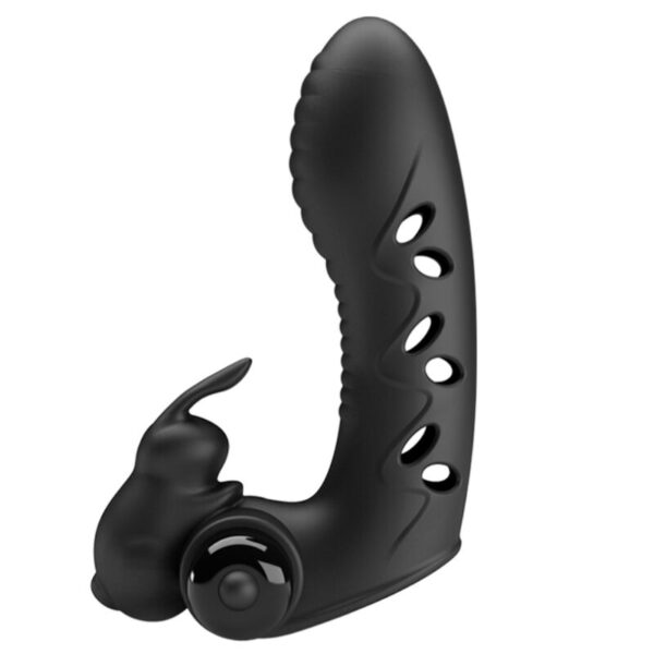 Vigoroso PRETTY LOVE - CAPA DE DEDO VIBRADOR DE COELHO PRETO VANCE
