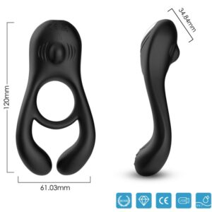 Vigoroso ARMONY - ANEL VIBRADOR DUPLO VEYRON PARA CASAIS PRETO