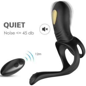 Vigoroso ARMONY - JOY JUMPER RING VIBRADOR PARA CASAIS E PLUG ANAL CONTROLE REMOTO PRETO