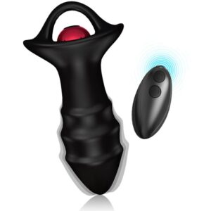 Vigoroso ARMONY - VIBRADOR DE DEDO KYLIN E CONTROLE REMOTO DE PLUG ANAL PRETO