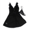 SUBBLIME - BABYDOLL TECIDO DE TULE COM RENDA E DETALHE FLOR PRETO S/M - Image 3