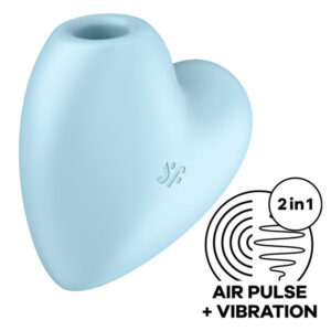 Vigoroso SATISFYER - ESTIMULADOR E VIBRADOR CUTIE HEART AIR PULSE AZUL