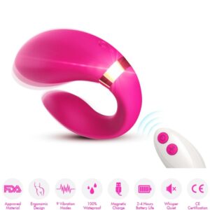 Vigoroso ARMONY - VIBRADOR CRESCENTE PARA CASAIS CONTROLE REMOTO FÚCSIA