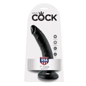 Vigoroso KING COCK - 7 DILDO PRETO 17.8 CM