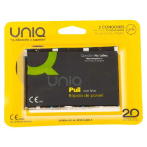 Vigoroso - UNIQ - PULL SEM LÁTEX PRESERVATIVOS COM TIRAS 3 UNIDADES