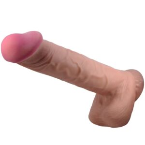 Vigoroso PRETTY LOVE - SÉRIE SLIDING SKIN DILDO REALÍSTICO COM VENTOSA DESLIZANTE PELE MARROM 26 CM