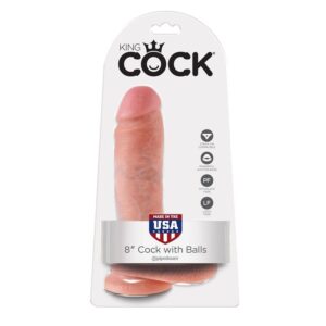 Vigoroso KING COCK - 8 CARNE DE DILDO COM BOLAS 20.3 CM