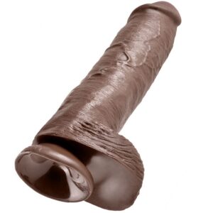 Vigoroso KING COCK - 11 DILDO CASTANHO COM BOLAS 28 CM