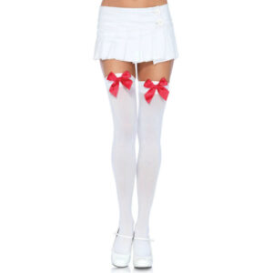 vVigoroso LEG AVENUE - COXAS EM NYLON COM LAO BRANCO / VERMELHO