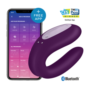 Vigoroso SATISFYER - DOUBLE JOY CON APP ROXO