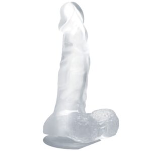 Vigoroso BAILE - DILDO REALÍSTICO COM VENTOSA E TESTÍCULOS 16.7 CM TRANSPARENTE